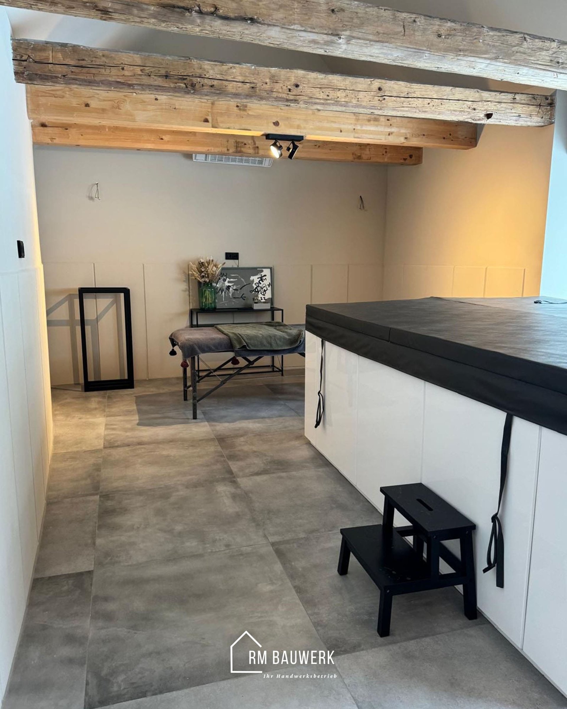 Kellerausbau Holzbalken